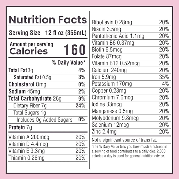 Strawbeary Acai Nutrition Facts